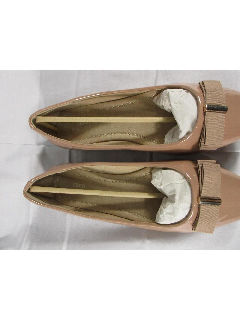 Asos Design Womens Wide Fit Luna Bow Ballet Flats Beige Size US9 UK7 - Picture 5 of 8